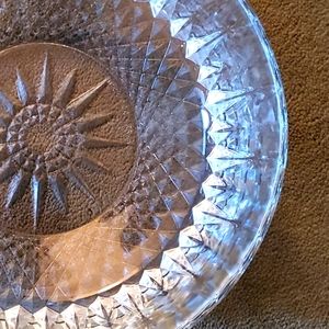 Vintage France Acoroc Glass Starburst Serving Bowl